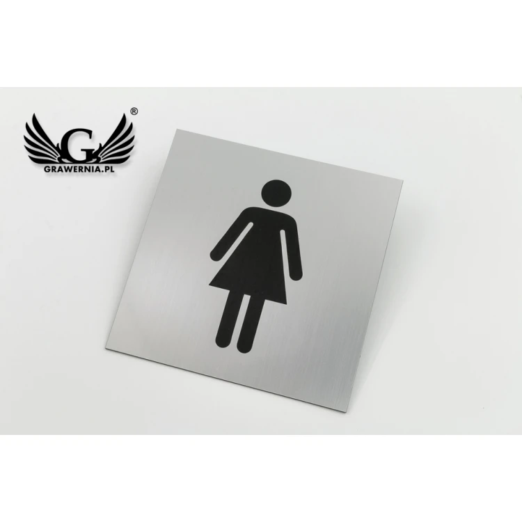 Tabliczki na toalety - srebrny lub złoty laminat - wym. 150x150mm - TT015