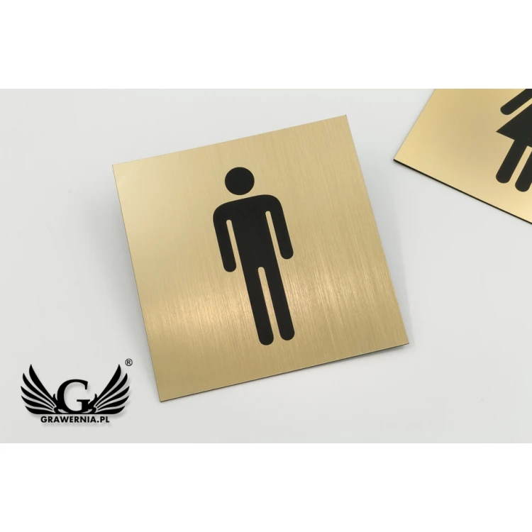 Tabliczki na toalety - srebrny lub złoty laminat - wym. 150x150mm - TT015