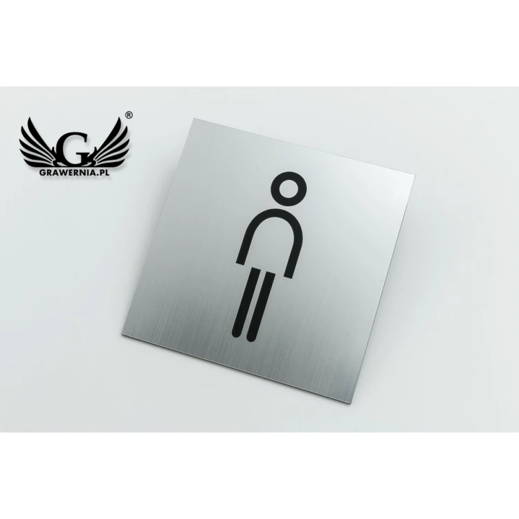 Tabliczki na toalety - srebrny lub złoty laminat - wym. 100x100mm - TT019