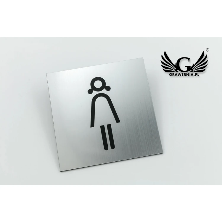 Tabliczki na toalety - srebrny lub złoty laminat - wym. 100x100mm - TT019