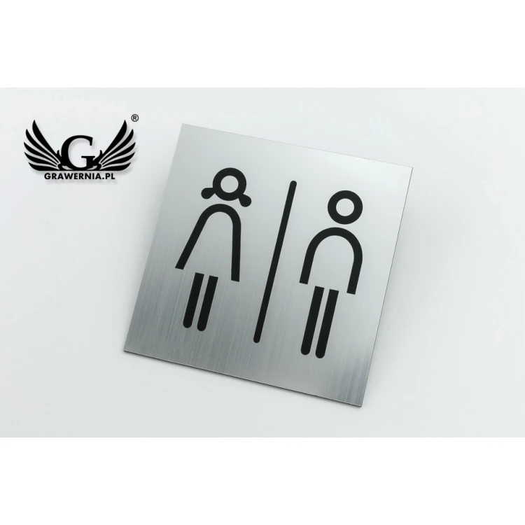 Tabliczki na toalety - srebrny lub złoty laminat - wym. 100x100mm - TT019