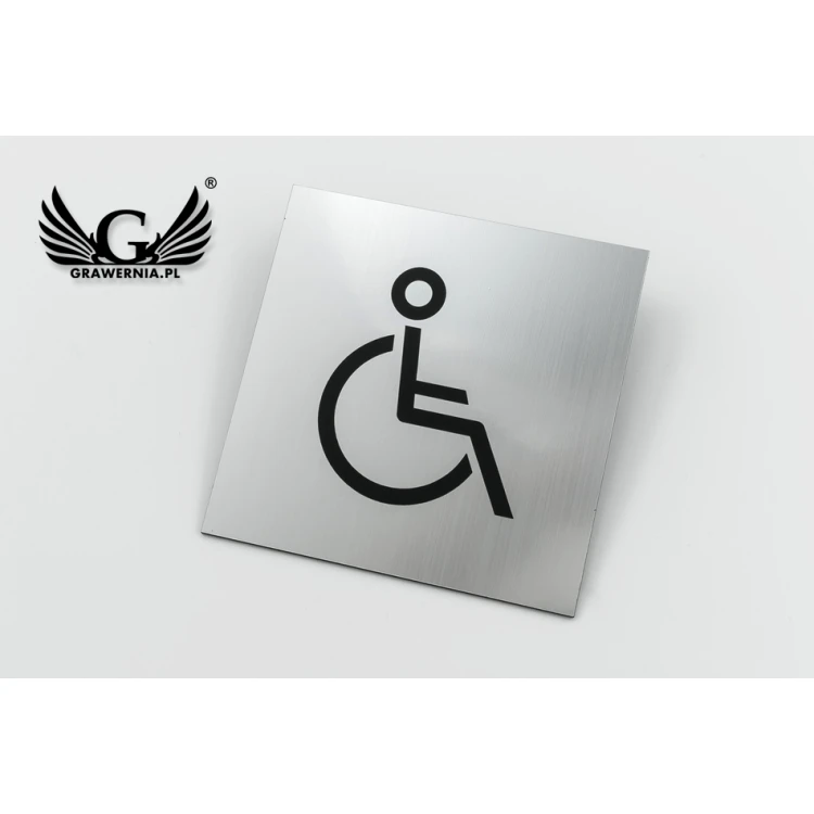 Tabliczki na toalety - srebrny lub złoty laminat - wym. 100x100mm - TT019