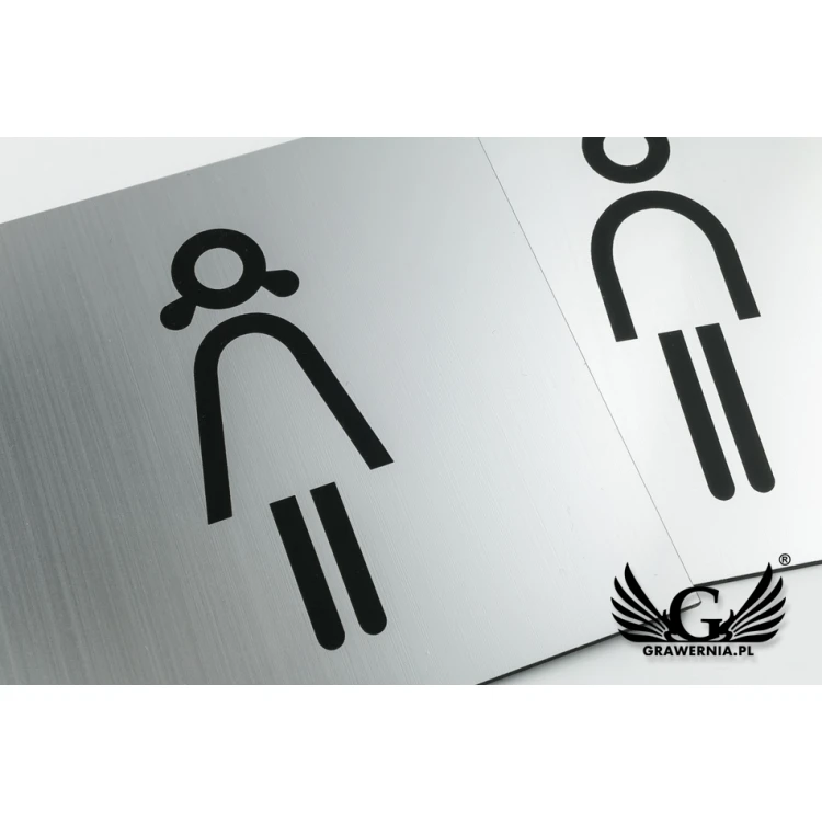 Tabliczki na toalety - srebrny lub złoty laminat - wym. 100x100mm - TT019