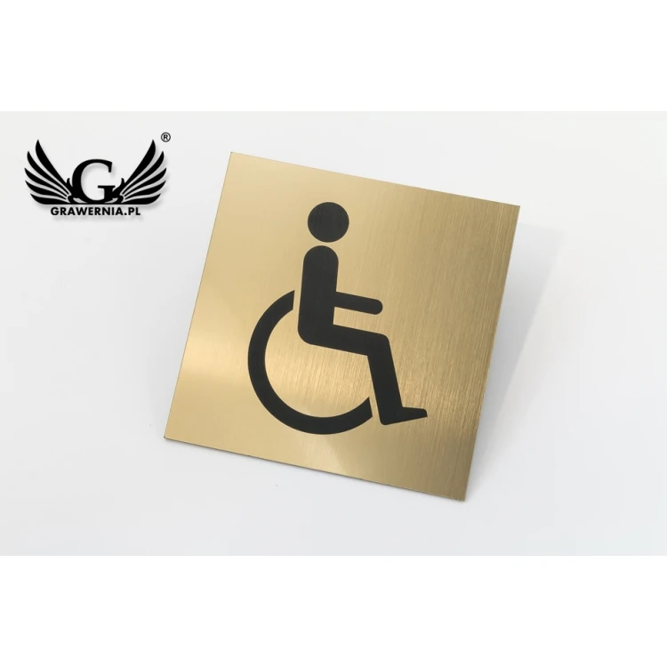 Tabliczki na toalety - srebrny lub złoty laminat - wym. 150x150mm - TT015