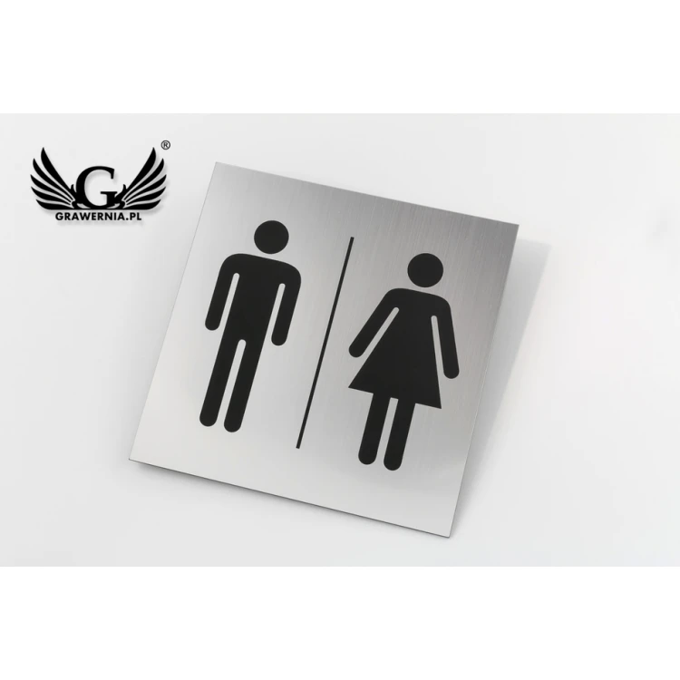 Tabliczki na toalety - srebrny lub złoty laminat - wym. 150x150mm - TT015