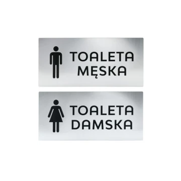 Tabliczki na toalety - srebrny lub złoty laminat - wym. 320x150mm - TT037 