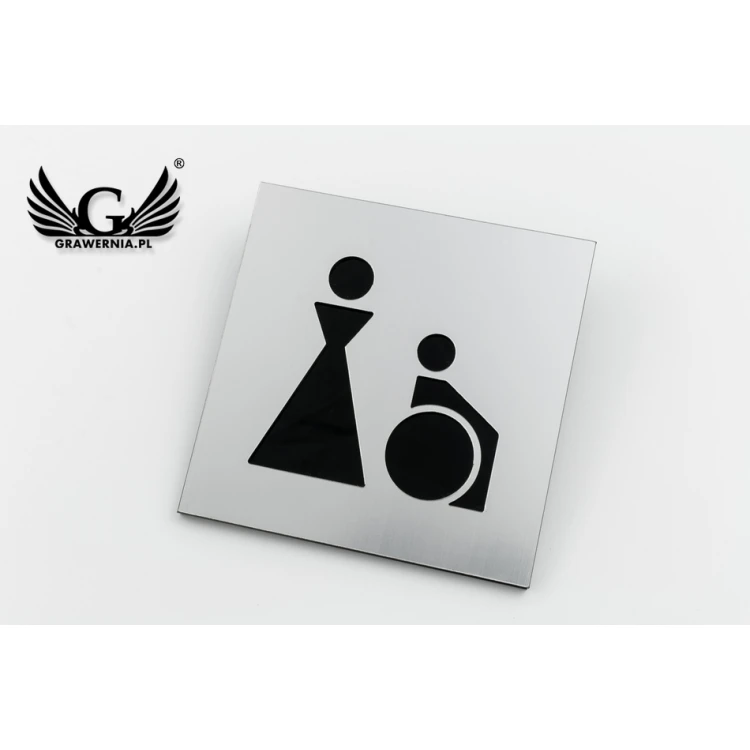 Tabliczki na toalety laminat wycięty na wylot - podkład akryl - wym. 100x100mm - TT017