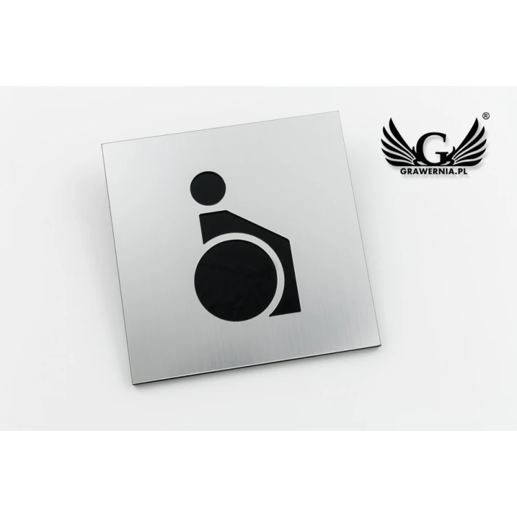 Tabliczki na toalety laminat wycięty na wylot - podkład akryl - wym. 100x100mm - TT017