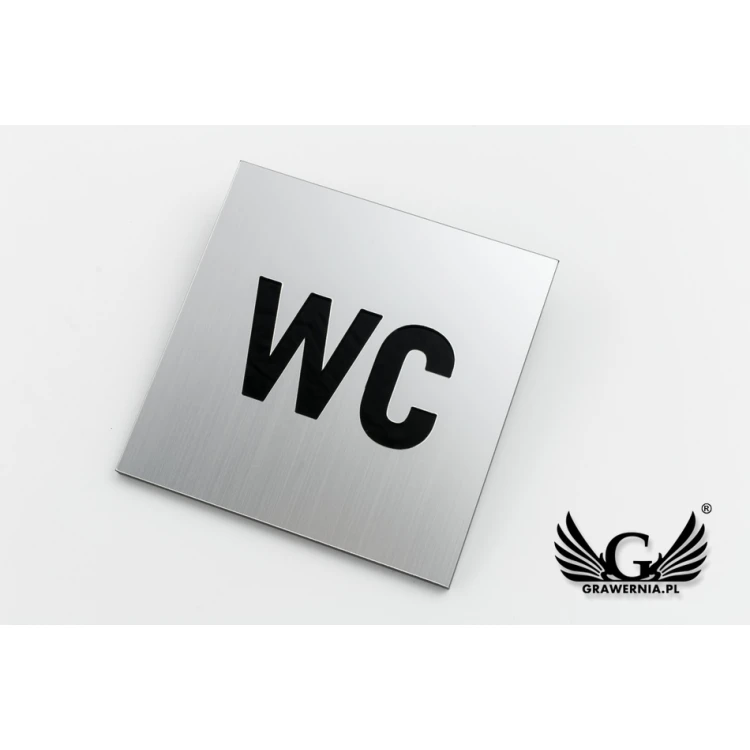 Tabliczki na toalety laminat wycięty na wylot - podkład akryl - wym. 100x100mm - TT017