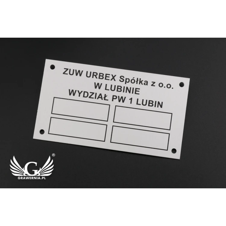 Tabliczki znamionowe - aluminium anodowane - niezniszczalny druk - wym. 90x50mm - TZN037