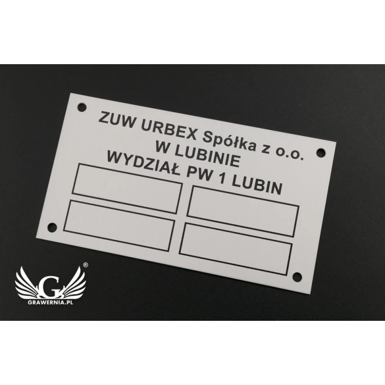 Tabliczki znamionowe - aluminium anodowane - niezniszczalny druk - wym. 90x50mm - TZN037