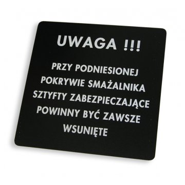 Tabliczki opisowe do maszyn i urządzeń  - wymiar:155x155mm