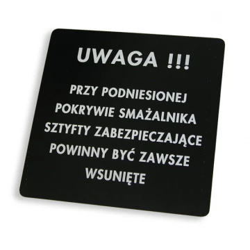 Tabliczki opisowe do maszyn i urządzeń  - wymiar:155x155mm
