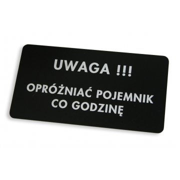 Tabliczki opisowe do maszyn i urządzeń  - wymiar:150x85mm