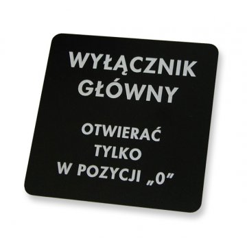 Tabliczki opisowe do maszyn i urządzeń  - wymiar:100x100mm