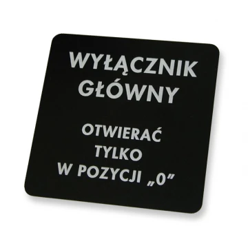 Tabliczki opisowe do maszyn i urządzeń  - wymiar:100x100mm