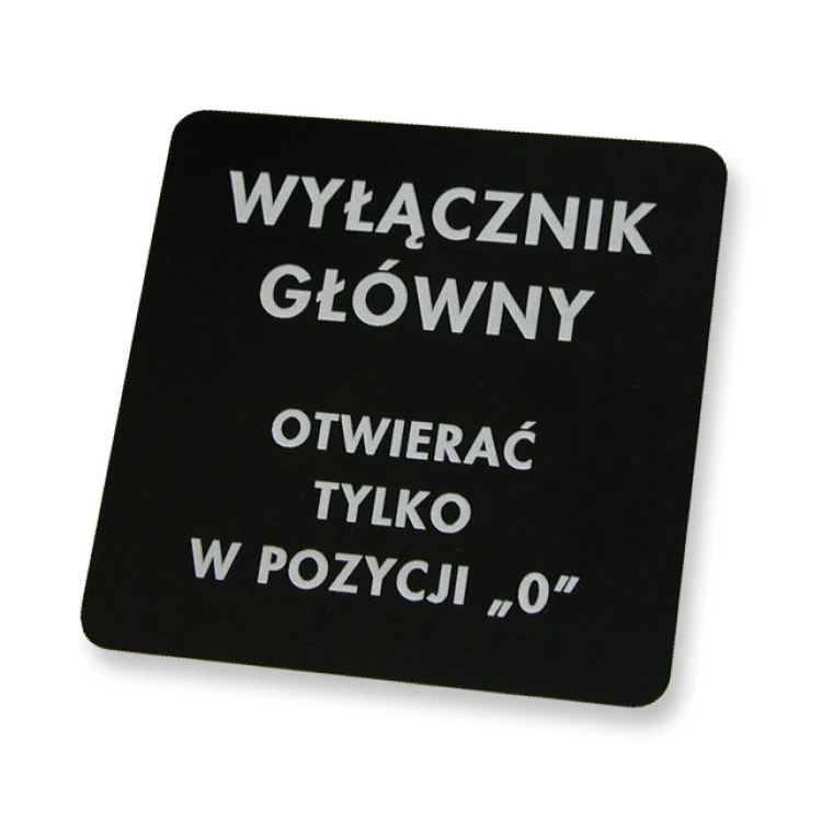 Tabliczki opisowe do maszyn i urządzeń  - wymiar:100x100mm