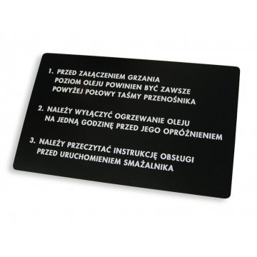 Tabliczki opisowe do maszyn i urządzeń  - wymiar: 280x175mm