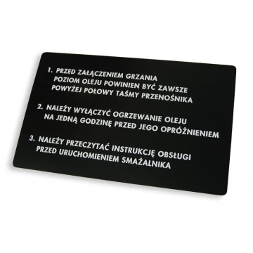Tabliczki opisowe do maszyn i urządzeń  - wymiar: 280x175mm
