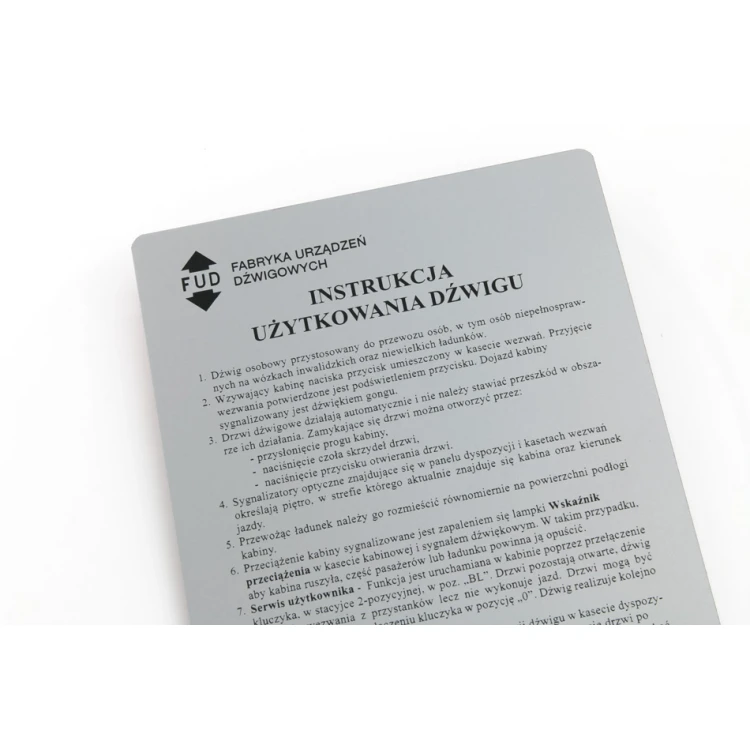 Tabliczki przemysłowe grawerowane z aluminium aluply - wymiary: 175x220mm - TAB137 