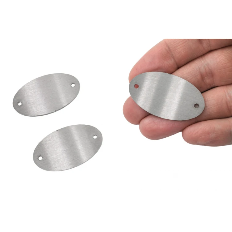 Tabliczki stalowe szczotkowane z Twoim grawerem - wym. 40x23x1mm - TAB123