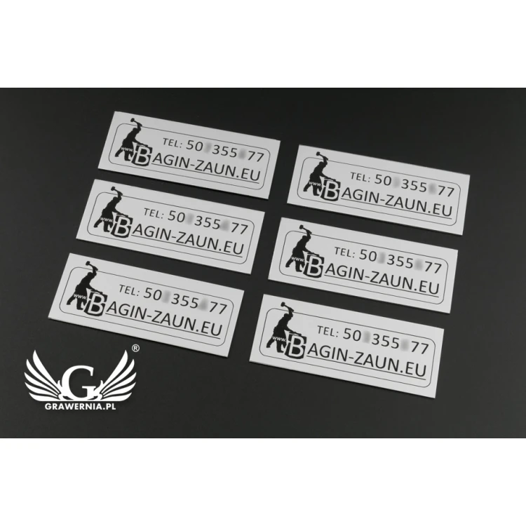 Tabliczki grawerowane z aluminium aluply - wymiary: 70x27mm - TAB062