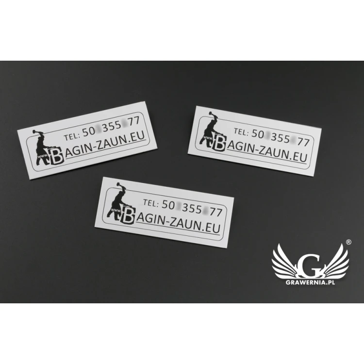 Tabliczki grawerowane z aluminium aluply - wymiary: 70x27mm - TAB062
