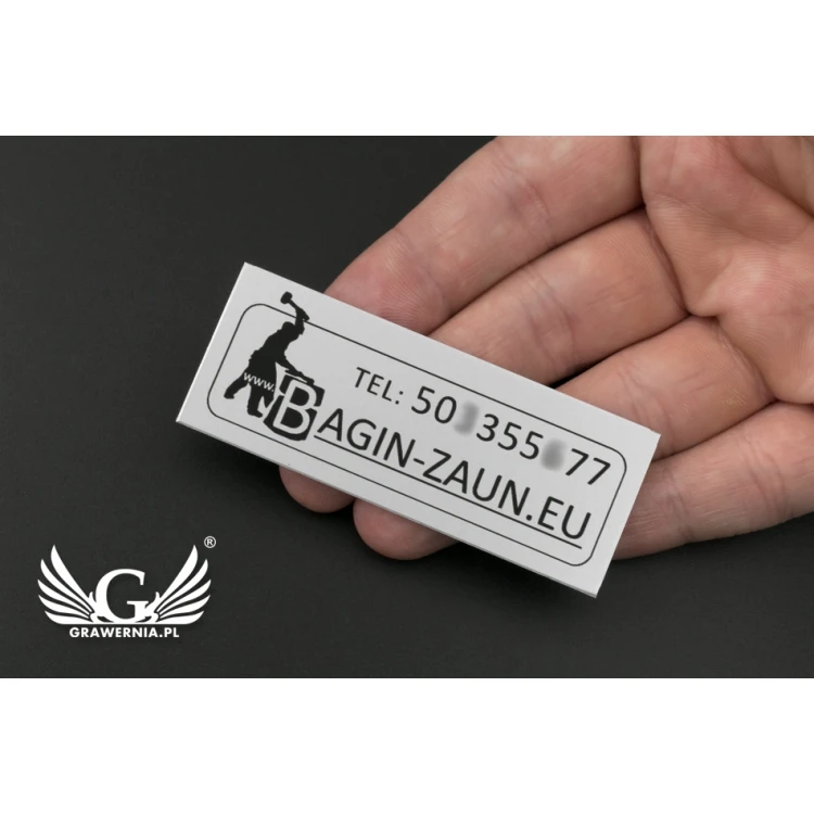 Tabliczki grawerowane z aluminium aluply - wymiary: 70x27mm - TAB062