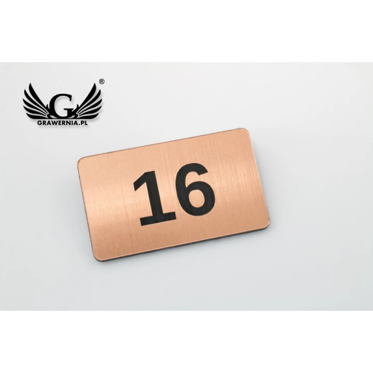 Tabliczki z numeracją na szafki i szuflady  - miedziany lub caffe latte - ND033 - wym. 39x23mm 