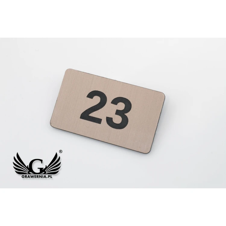 Tabliczki z numeracją na szafki i szuflady  - miedziany lub caffe latte - ND033 - wym. 39x23mm 