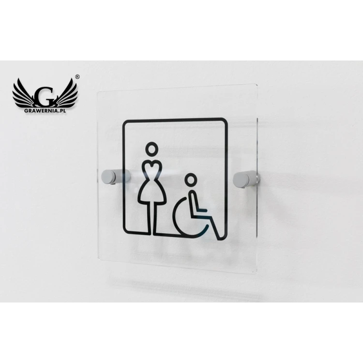 Tabliczki z plexi na toalety - wym. 140x140mm - druk UV -  TT027