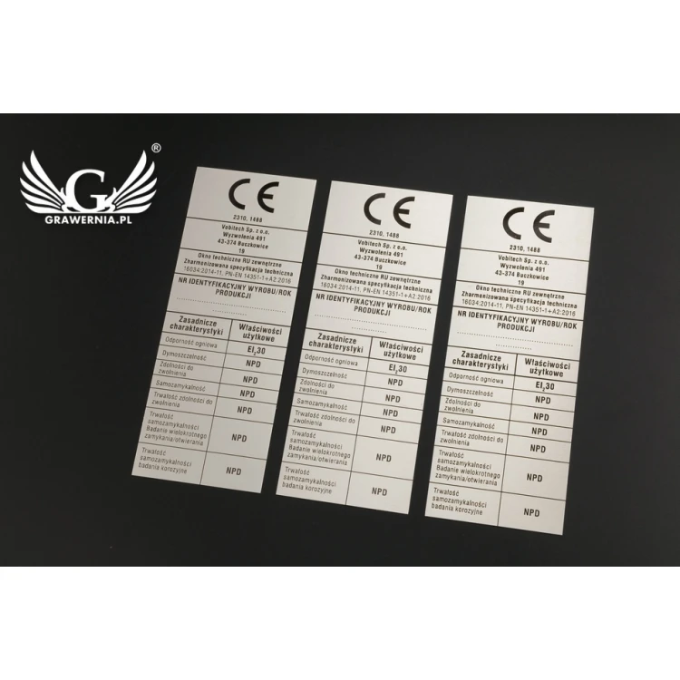 Tabliczki znamionowe - AlumaMark 0,5mm - wymiary: 50x170mm - TZN040 
