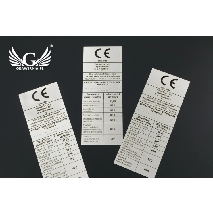 Tabliczki znamionowe - AlumaMark 0,5mm - wymiary: 50x170mm - TZN040 