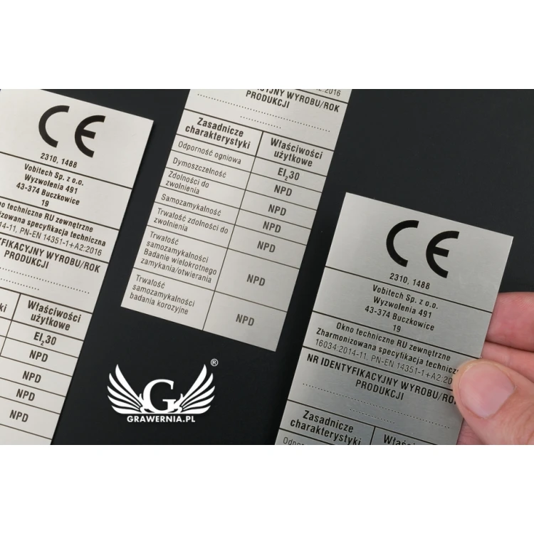 Tabliczki znamionowe - AlumaMark 0,5mm - wymiary: 50x170mm - TZN040 