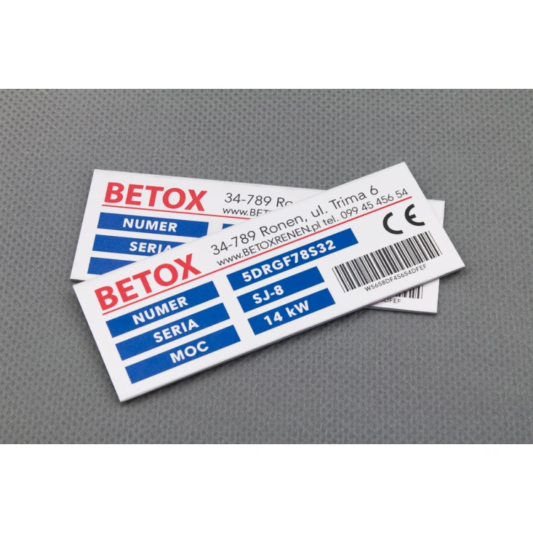 Tabliczki znamionowe z aluminium anodowanego - niezniszczalny druk - wymiary: 80x30mm
