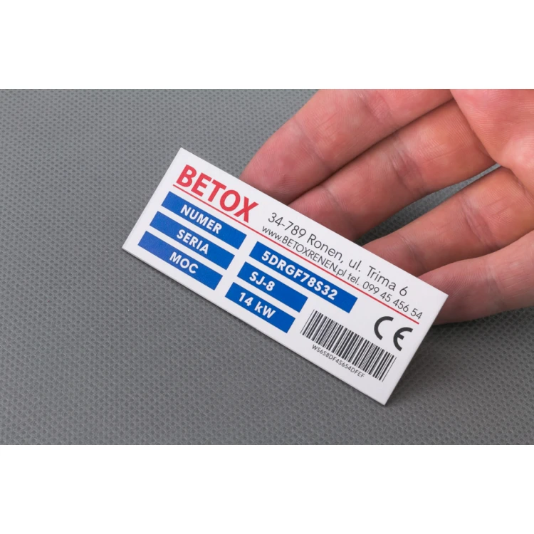 Tabliczki znamionowe z aluminium anodowanego - niezniszczalny druk - wymiary: 80x30mm