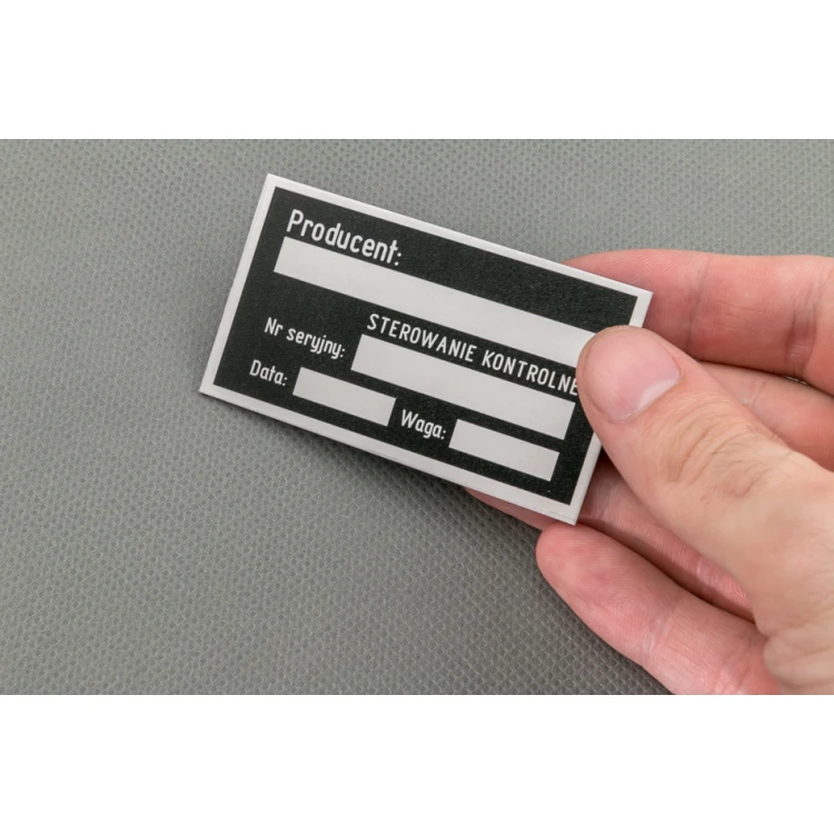 Tabliczki znamionowe z aluminium anodowanego - niezniszczalny druk - wymiary: 70x40mm