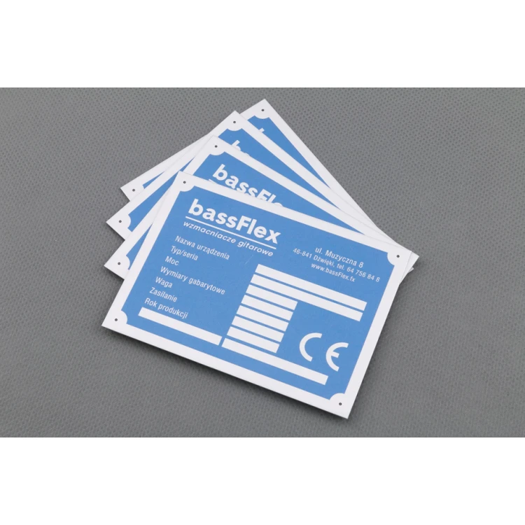Tabliczki znamionowe z aluminium anodowanego - niezniszczalny druk - wymiary: 95x70mm