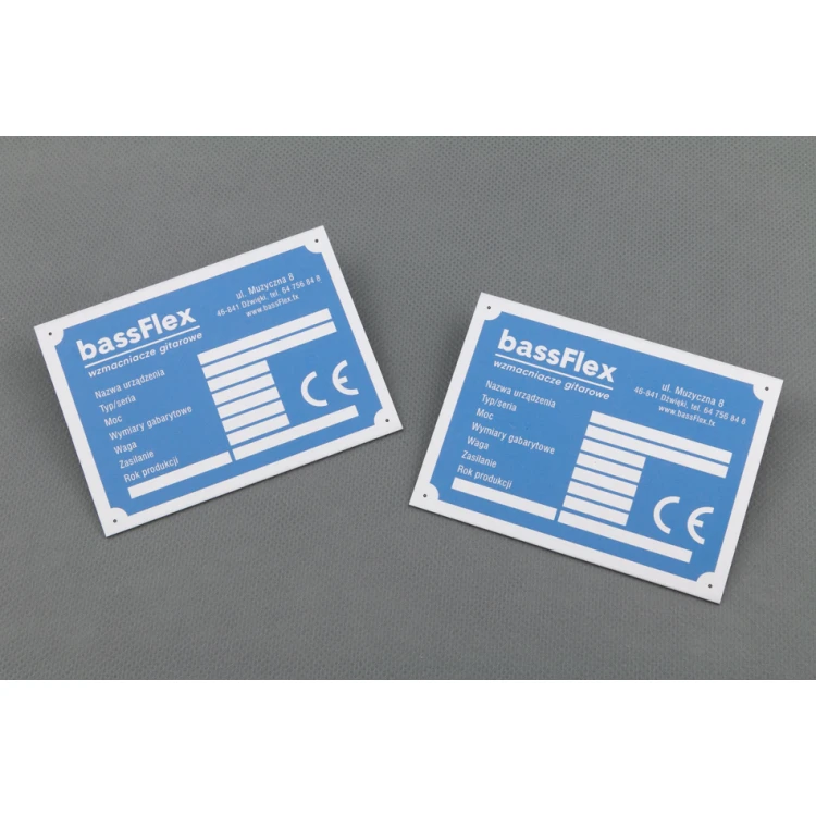 Tabliczki znamionowe z aluminium anodowanego - niezniszczalny druk - wymiary: 95x70mm