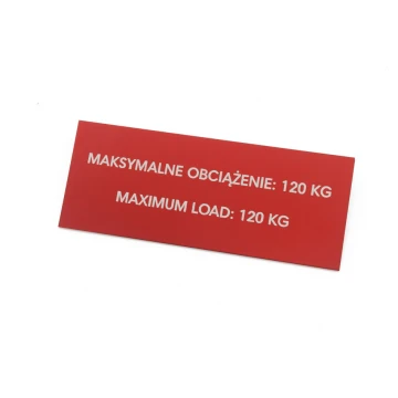 Tabliczki znamionowe z aluminium czerwonego - znakowanie laserem CO2 - wymiary: 100x40mm - TZN046
