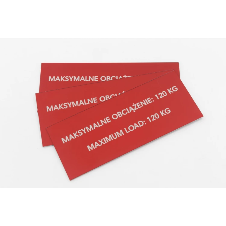 Tabliczki znamionowe z aluminium czerwonego - znakowanie laserem CO2 - wymiary: 100x40mm - TZN046