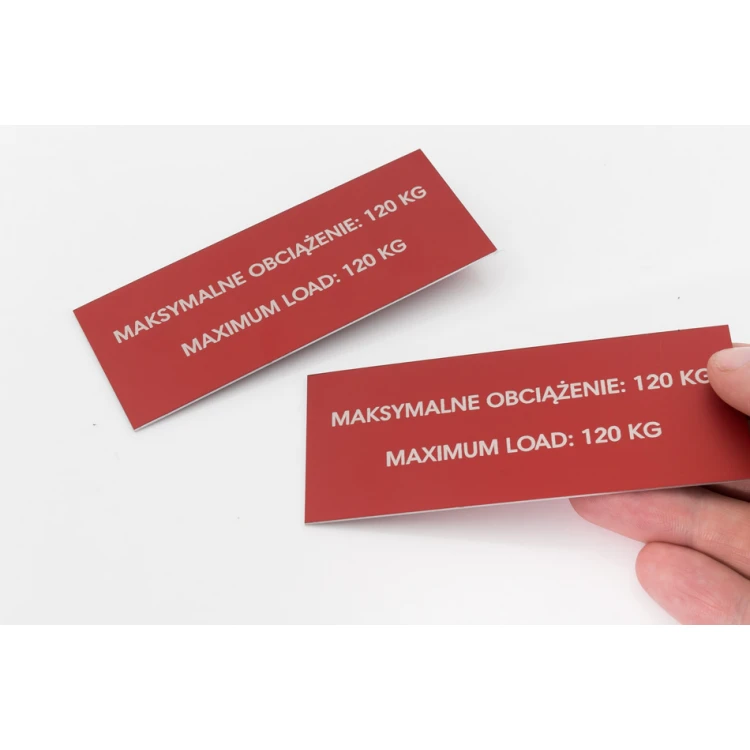 Tabliczki znamionowe z aluminium czerwonego - znakowanie laserem CO2 - wymiary: 100x40mm - TZN046