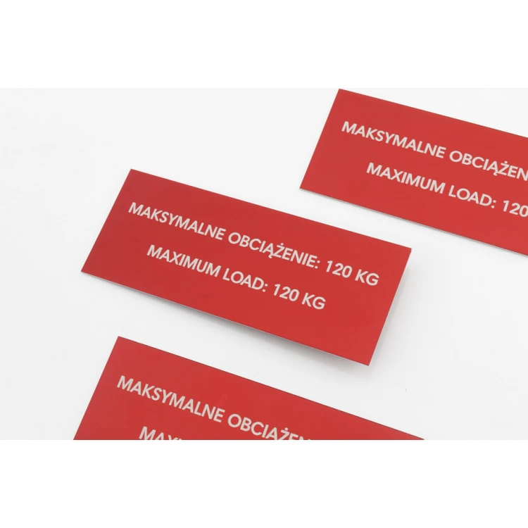 Tabliczki znamionowe z aluminium czerwonego - znakowanie laserem CO2 - wymiary: 100x40mm - TZN046