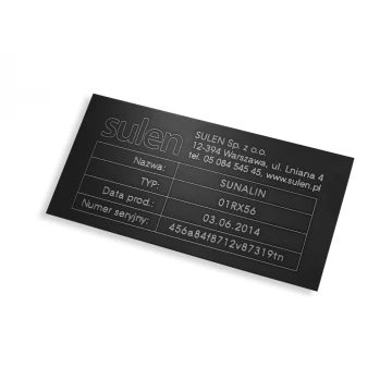 Tabliczki znamionowe z aluminium anodowanego - wymiar: 100x50mm