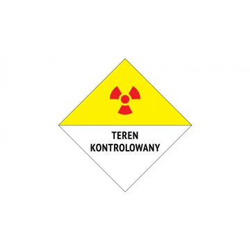 Teren kontrolowany - tabliczka ostrzegawcza wym. 230x230mm - PVC - kolorowy druk UV - BHP136