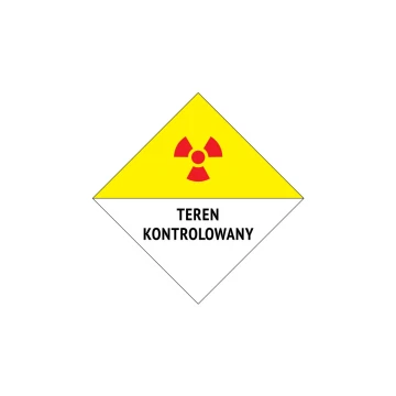 Teren kontrolowany - tabliczka ostrzegawcza wym. 230x230mm - PVC - kolorowy druk UV - BHP136
