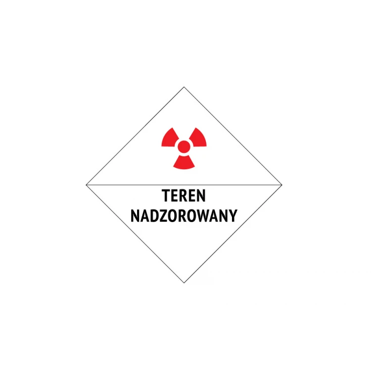 Teren nadzorowany - tabliczka ostrzegawcza wym. 230x230mm - PVC - kolorowy druk UV - BHP137