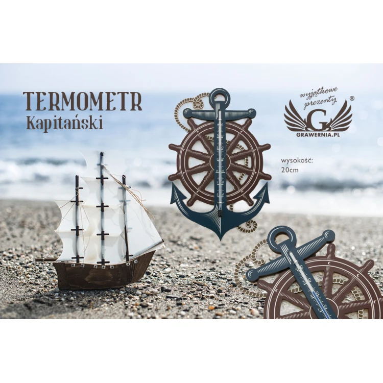 Termometr kapitański - cyfrowy druk UV - TER008