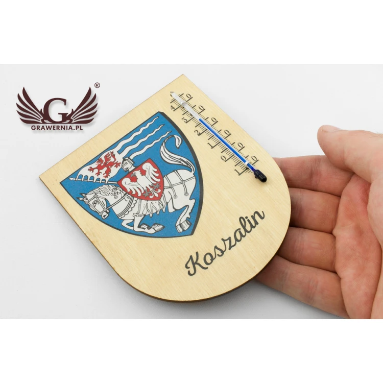 Termometr z herbem miasta - cyfrowy druk UV - TER016
