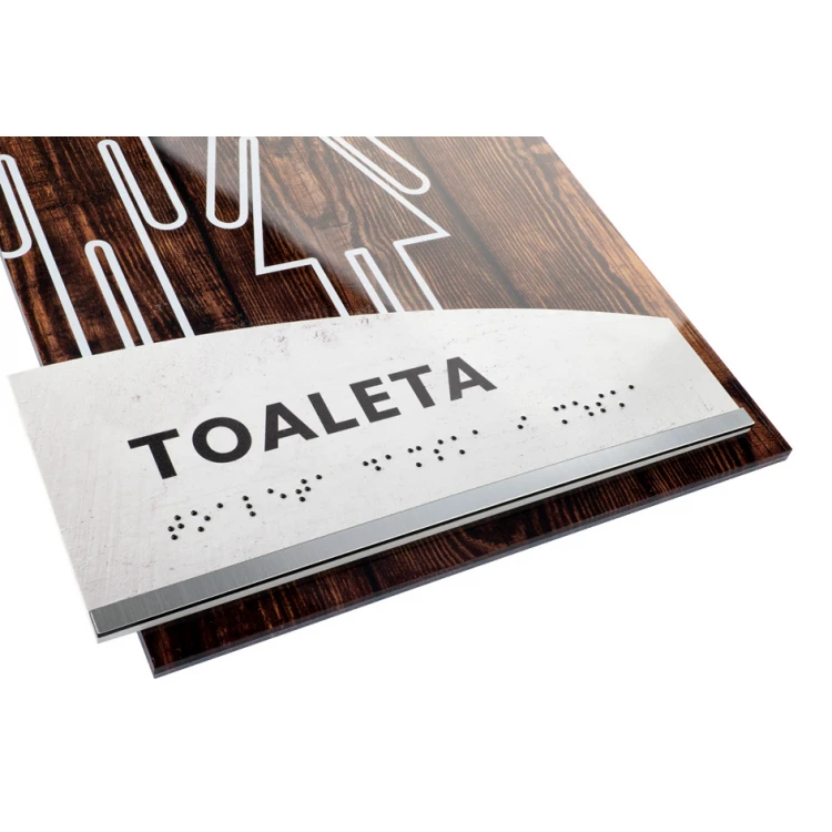 Toaleta damska i męska - tabliczka z pismem Braille'a - wym. 205x268mm - plexi - WOODPLEX -TAB386